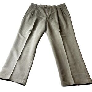 Greg Peters Golf Mens Pleated Flat Front Pants Tan W38 L28 Casual Dress Chinos